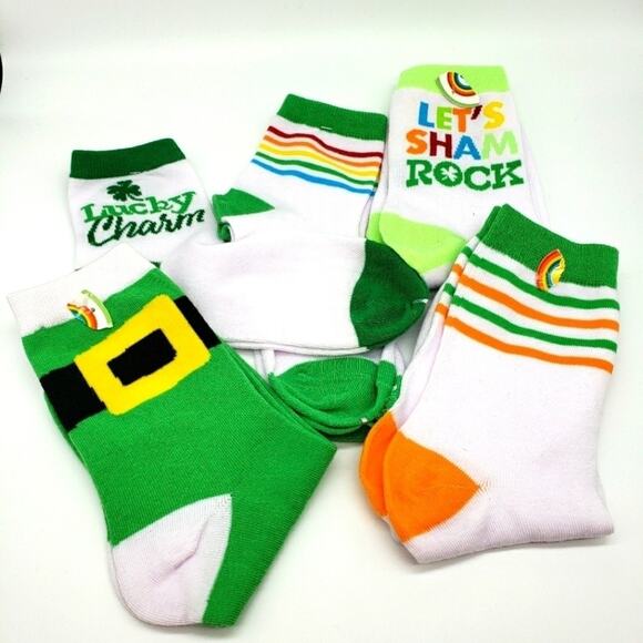 None Accessories - St. Ptricks Day 5 Pack of Cute Printed Socks